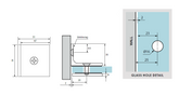 Brushed Nickel Shower Screen Wall Bracket Offset wall mechanically fixed bracket